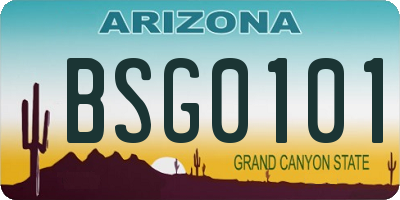 AZ license plate BSG0101