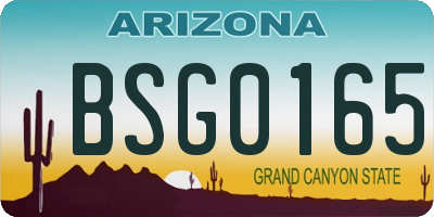 AZ license plate BSG0165
