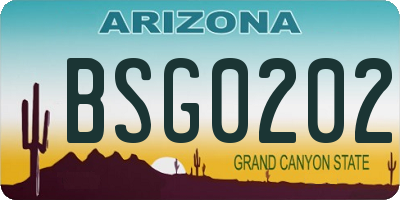 AZ license plate BSG0202