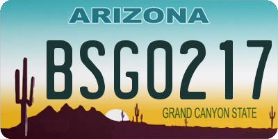 AZ license plate BSG0217