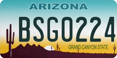 AZ license plate BSG0224