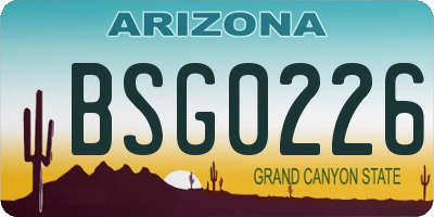 AZ license plate BSG0226