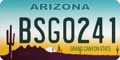 AZ license plate BSG0241