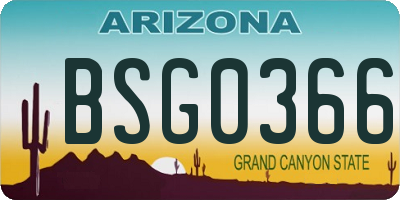 AZ license plate BSG0366