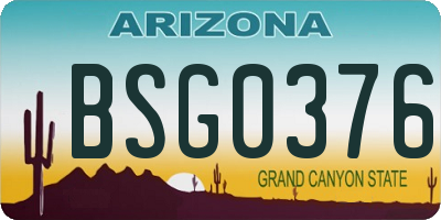 AZ license plate BSG0376