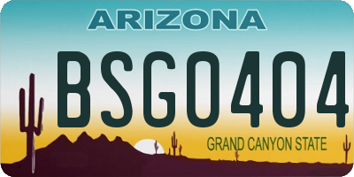 AZ license plate BSG0404