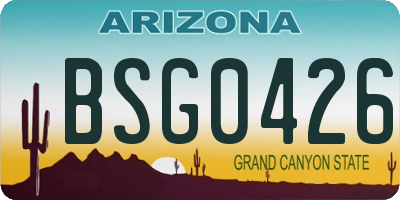 AZ license plate BSG0426