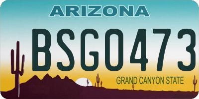 AZ license plate BSG0473