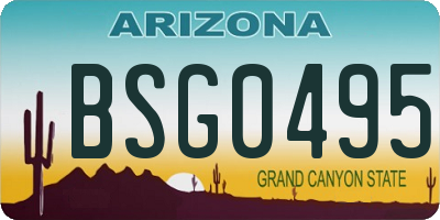 AZ license plate BSG0495