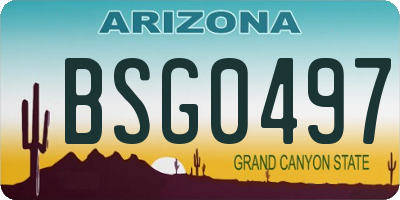 AZ license plate BSG0497