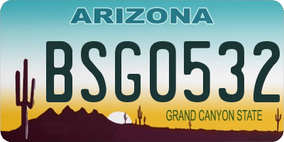 AZ license plate BSG0532