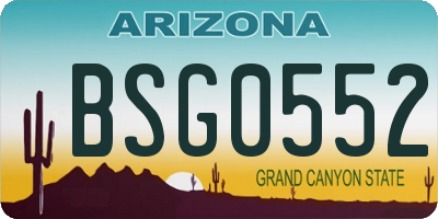 AZ license plate BSG0552