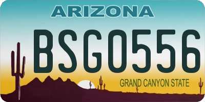 AZ license plate BSG0556