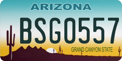 AZ license plate BSG0557