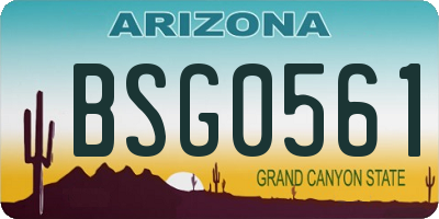AZ license plate BSG0561
