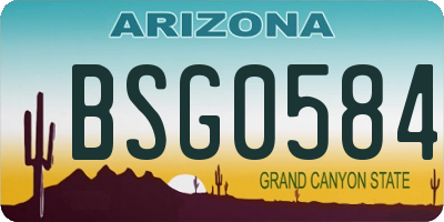 AZ license plate BSG0584