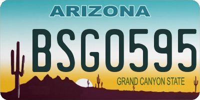 AZ license plate BSG0595