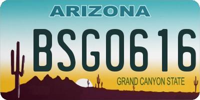 AZ license plate BSG0616