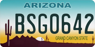 AZ license plate BSG0642