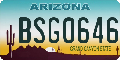 AZ license plate BSG0646