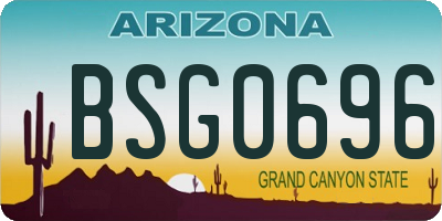 AZ license plate BSG0696