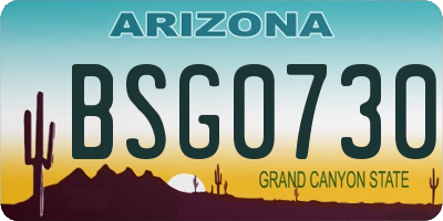 AZ license plate BSG0730