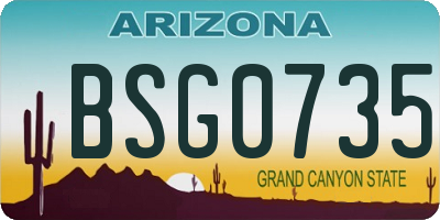 AZ license plate BSG0735