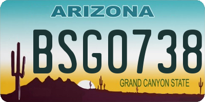 AZ license plate BSG0738