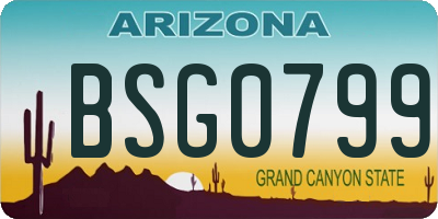 AZ license plate BSG0799