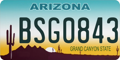 AZ license plate BSG0843