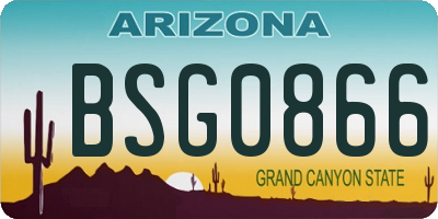 AZ license plate BSG0866