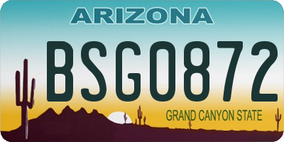 AZ license plate BSG0872