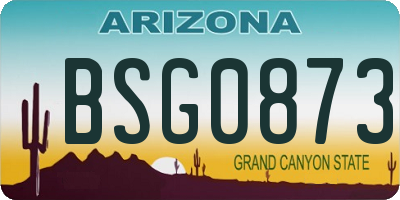 AZ license plate BSG0873
