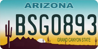 AZ license plate BSG0893