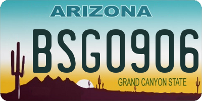 AZ license plate BSG0906