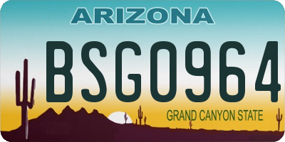 AZ license plate BSG0964