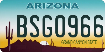 AZ license plate BSG0966