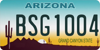 AZ license plate BSG1004