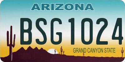 AZ license plate BSG1024
