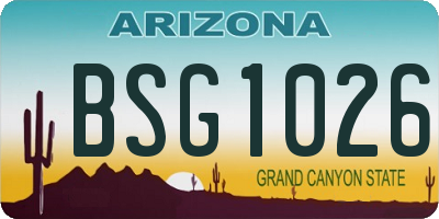 AZ license plate BSG1026