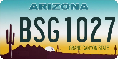 AZ license plate BSG1027