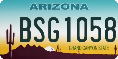 AZ license plate BSG1058
