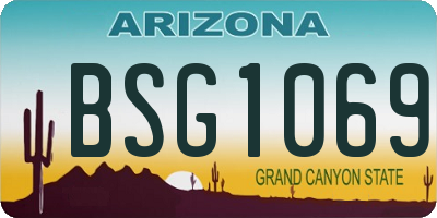 AZ license plate BSG1069