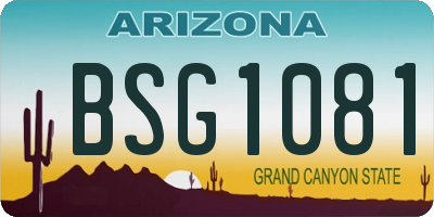 AZ license plate BSG1081