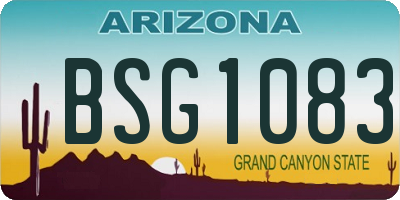 AZ license plate BSG1083