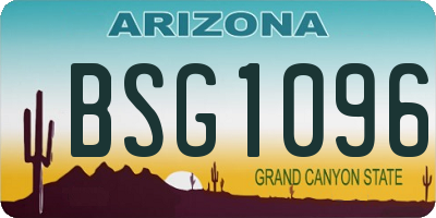 AZ license plate BSG1096