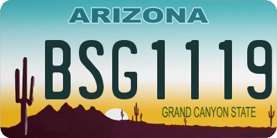 AZ license plate BSG1119