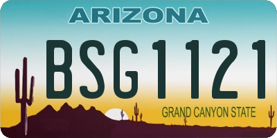 AZ license plate BSG1121