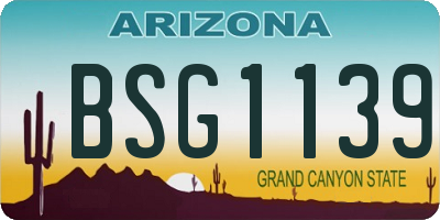 AZ license plate BSG1139