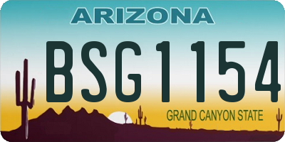 AZ license plate BSG1154